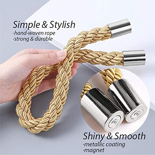 NICEEC 6 Pack Strong Magnetic Curtain Tiebacks Modern Simple Style Drape Tie - Image 3