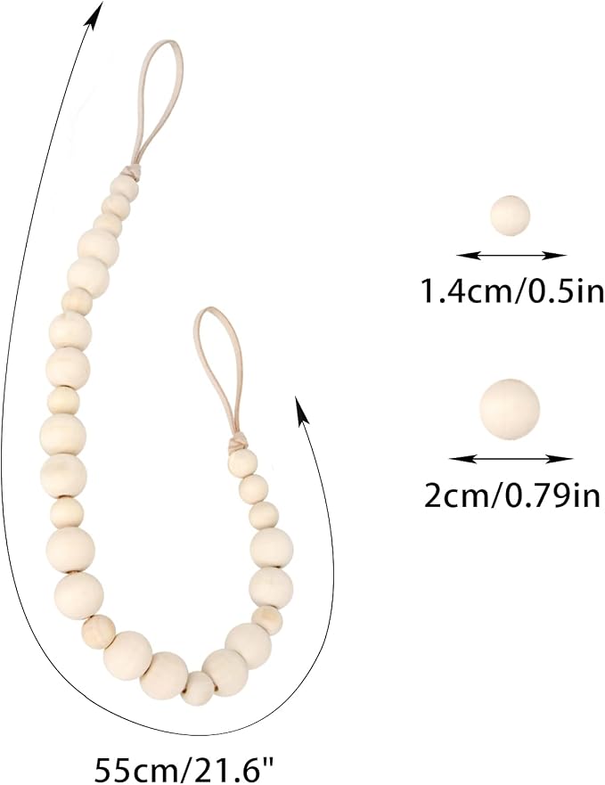 4 Pcs Wood Bead Curtain Tiebacks Curtain Ties Curtain Holdbacks Curtain Tie - Image 6