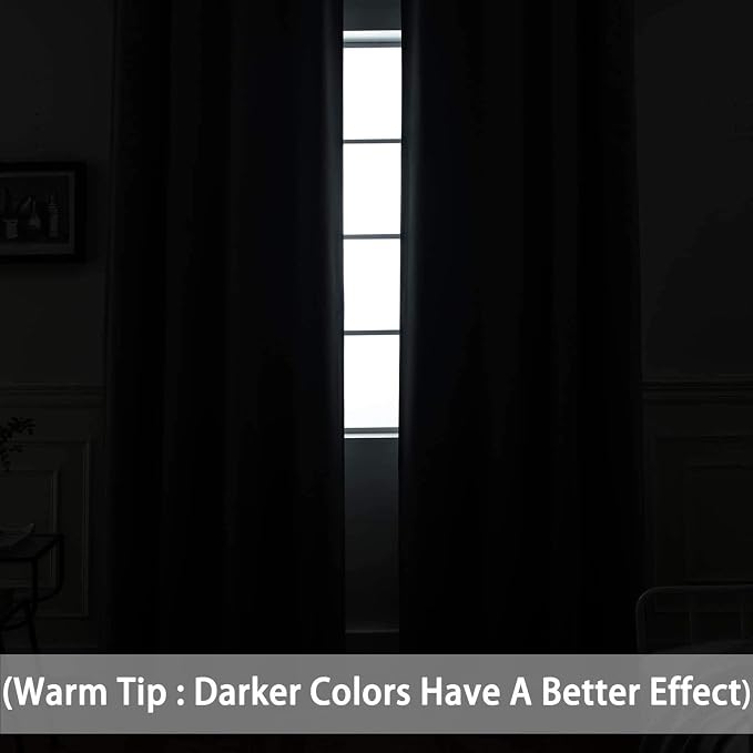 Yakamok Gray Blackout Curtain Panels 84 inches - Image 3