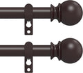 Curtain Rods for Windows 30 to 75 Inch, 2 Pack 5/8 Inch Heavy Duty Decorative by Poskena