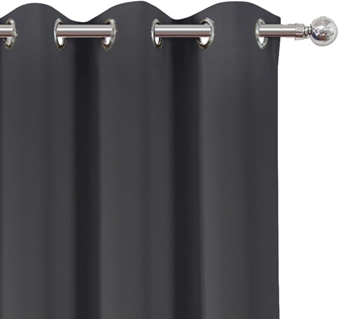 LEMOMO Dark Grey Thermal Blackout Curtains/38 x 84 Inch/Set of 2 Panels Room - Image 6