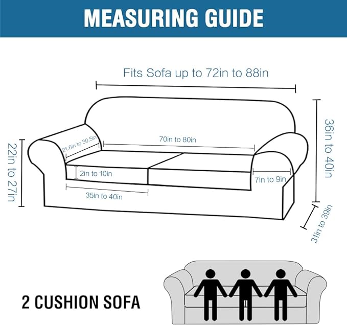 H.VERSAILTEX 3 Piece Stretch Sofa Covers - Image 2
