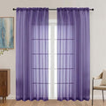 Purple Sheer Curtains 72 Inches Long 2 Panels by OVZME