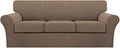 Turquoize 4 Piece Sofa Covers for 3 Cushion Couch Sofa Slipcover Soft Couch by Turquoize