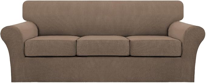 Turquoize 4 Piece Sofa Covers for 3 Cushion Couch Sofa Slipcover Soft Couch by Turquoize