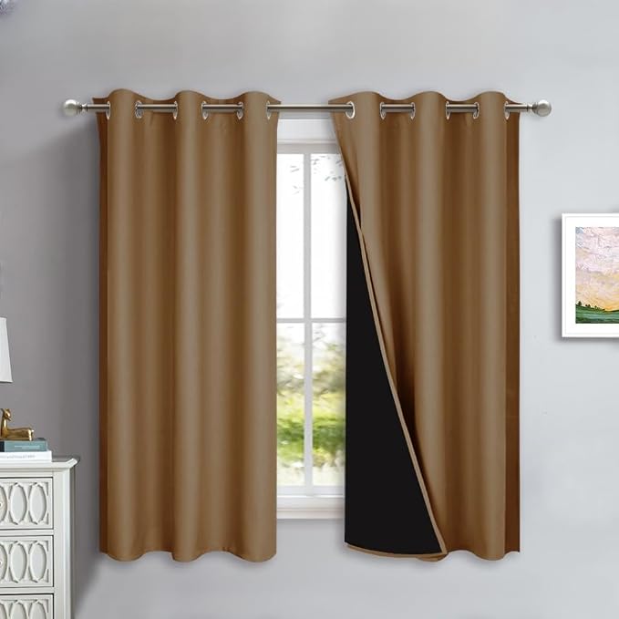 NICETOWN 100% Blackout Lined Curtains, 1 Pair, 2 Thick Layers Completely by NICETOWN