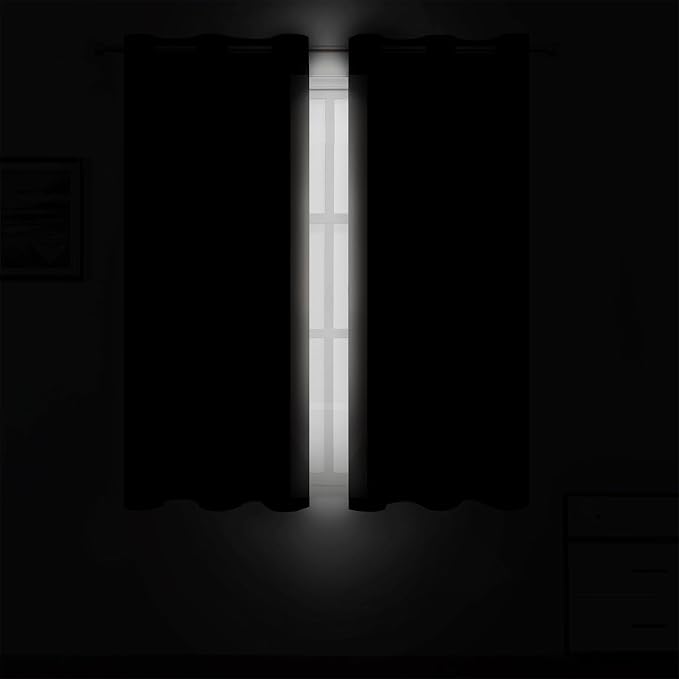LEMOMO Light Beige Blackout Curtains 42 x 54 Inch Length Set of 2 Panels - Image 3