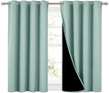 NICETOWN Aqua Blue 100% Blackout Curtains 45 inches Long, 2 Thick Layers by NICETOWN