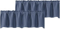 Chyhomenyc Denim Blue Valances for Window, Room Darkening Short Curtains for by Chyhomenyc