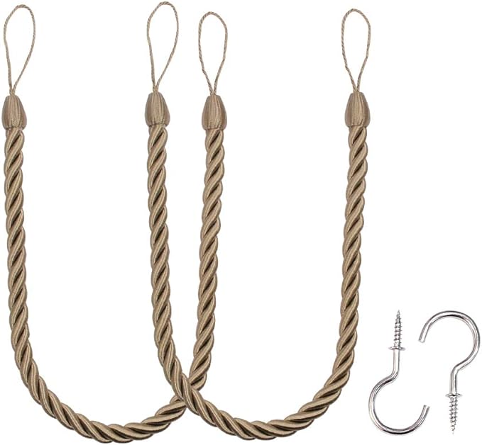 BEL AVENIR Curtain Handmade Tiebacks Ropes, Holdbacks by BELAVENIR