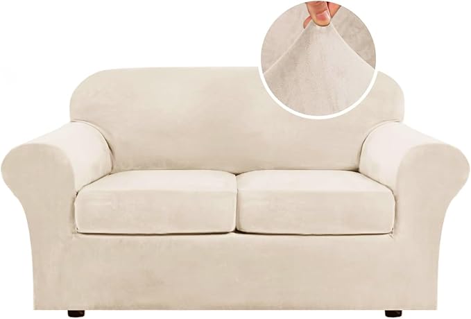 H.VERSAILTEX 3 Piece Stretch Sofa Covers Couch Covers by HVERSAILTEX