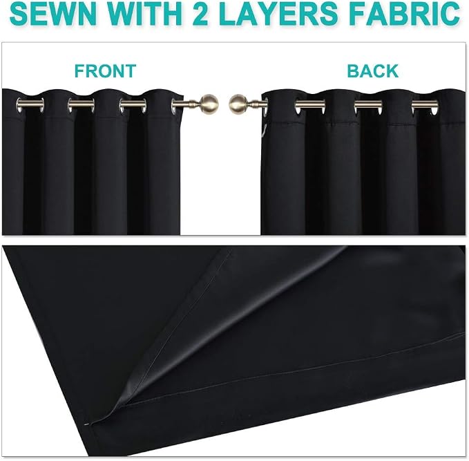 NICETOWN High-End Thermal Kitchen Curtains, Full Blackout Curtains 70 Inches - Image 5