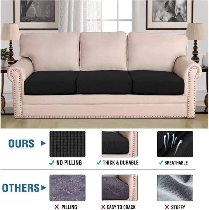 H.VERSAILTEX Super Stretch Couch Cushion Covers Sofa Cushion Slipcovers - Image 5