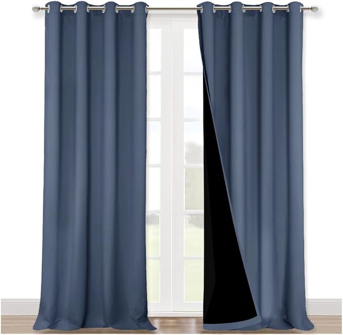 NICETOWN 100% Blackout Blinds, Stone Blue, Laundry Room Decor Window Treatment by NICETOWN