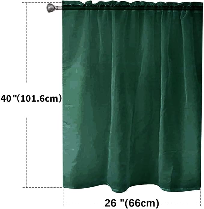 SpaceDresser Basic Rod Pocket Sheer Voile Window Curtain Panels Foliage Green 1 - Image 2