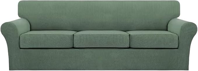 Turquoize 4 Piece Sofa Covers for 3 Cushion Couch Sofa Slipcover Soft Couch by Turquoize