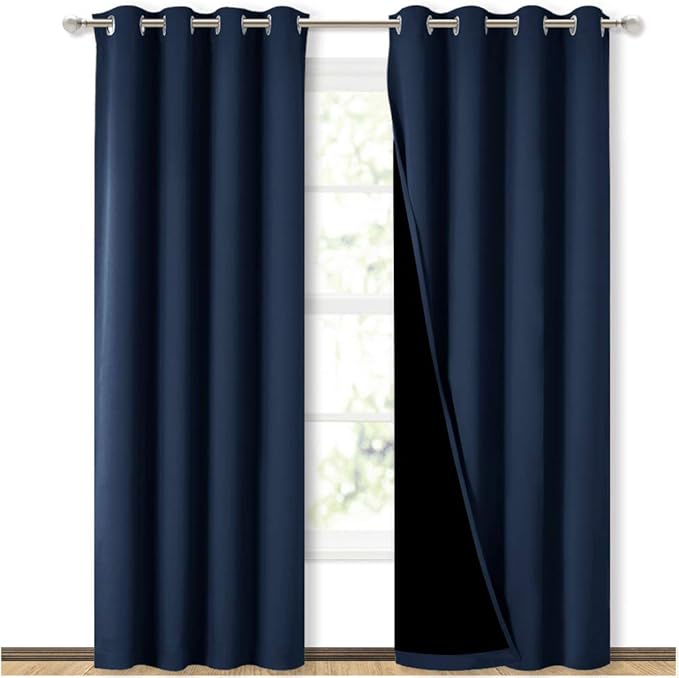 NICETOWN 100% Blackout Curtain Set, Thermal Insulated & Energy Efficiency by NICETOWN
