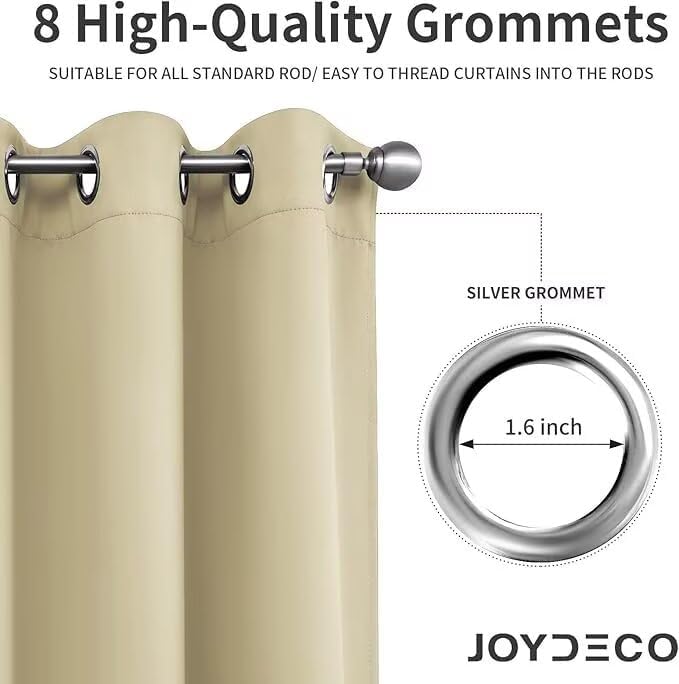 Joydeco Blackout Curtains for Bedroom 108 inch Long 2 Panels, Thermal Insulated - Image 8