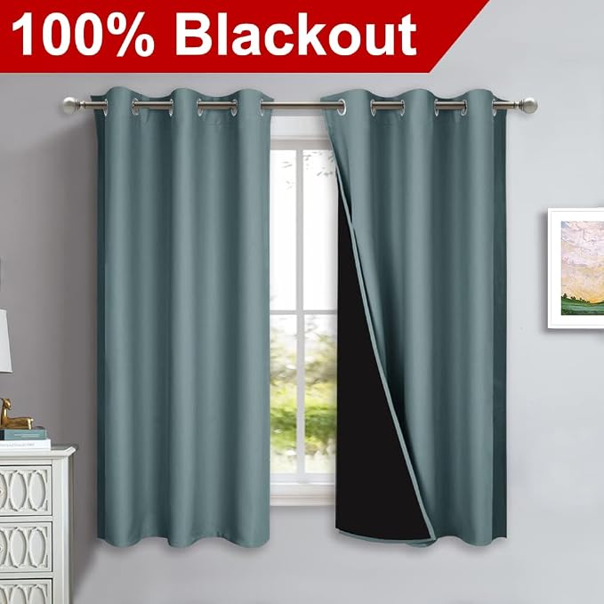 NICETOWN 100% Blackout Short Curtains - Image 2