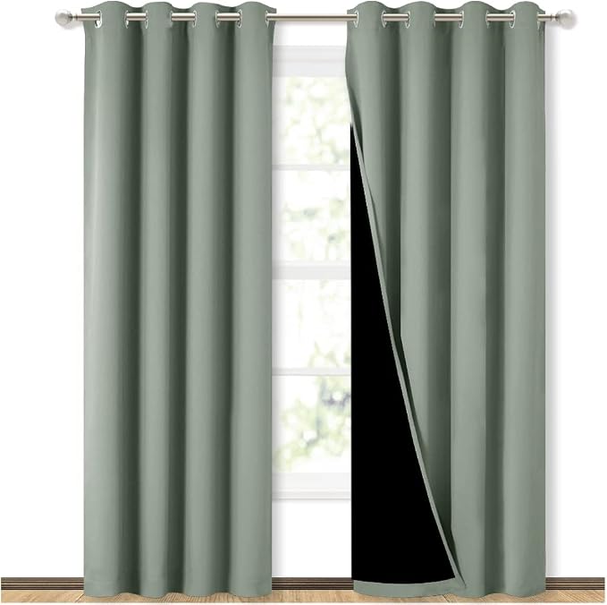 NICETOWN 100% Blackout Window Curtain Panels, Cold and Full Light Blocking by NICETOWN