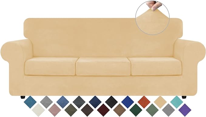 WEERRW 4 Pieces Velvet High Stretch Couch Covers by WEERRW