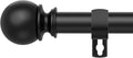 Black Curtain Rods for Windows 48 to 84 or 88 Inches Max, 5/8 Inch Diameter by Poskena