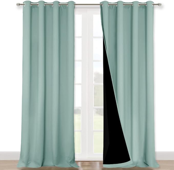 NICETOWN Full Shading Curtains for Windows, Super Heavy-Duty Black Lined by NICETOWN