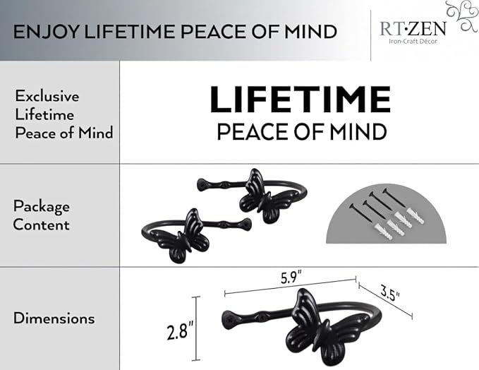 RTZEN Decorative Metal Curtain Tiebacks - Image 3