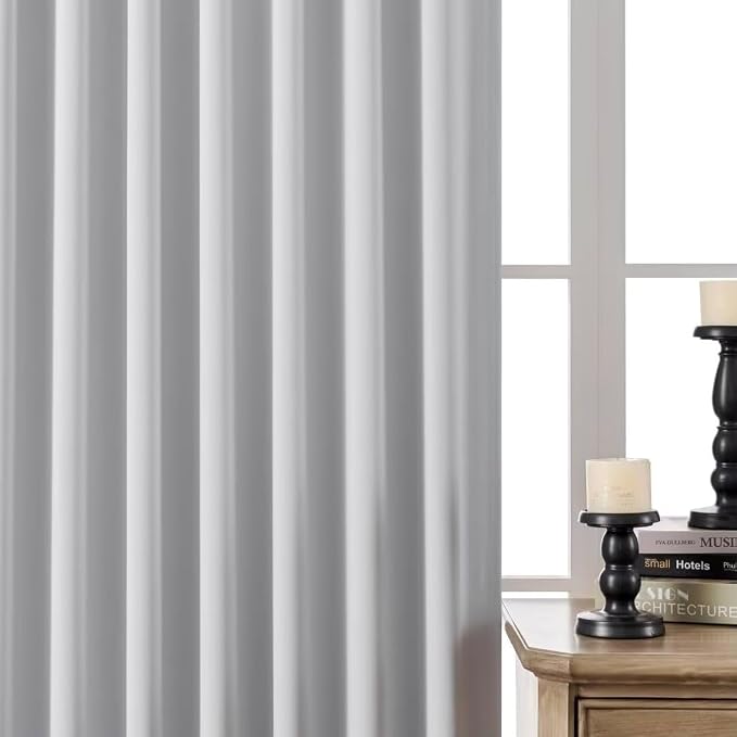 Joydeco 108 Inch 60% Blackout White Curtains 2 Panels, Elegant Soft Sheer - Image 6