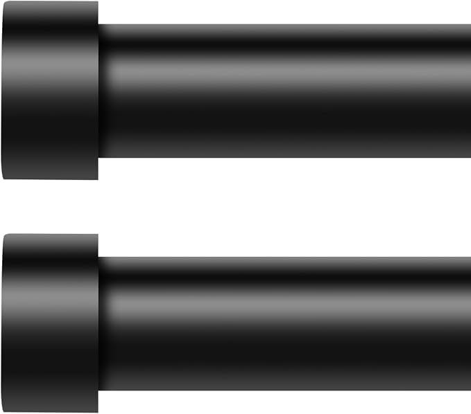 VOIIY 2 Pack Black Curtain Rods by VOIIYCurtainRods