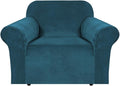 H.VERSAILTEX Stretch Velvet Armchair Cover Couch Covers 1 Cushion Chair by HVERSAILTEX