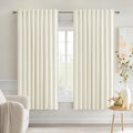 MIULEE Cream Back Tab Blackout Curtains 63 Inch Length 2 Panels Set by MIULEE