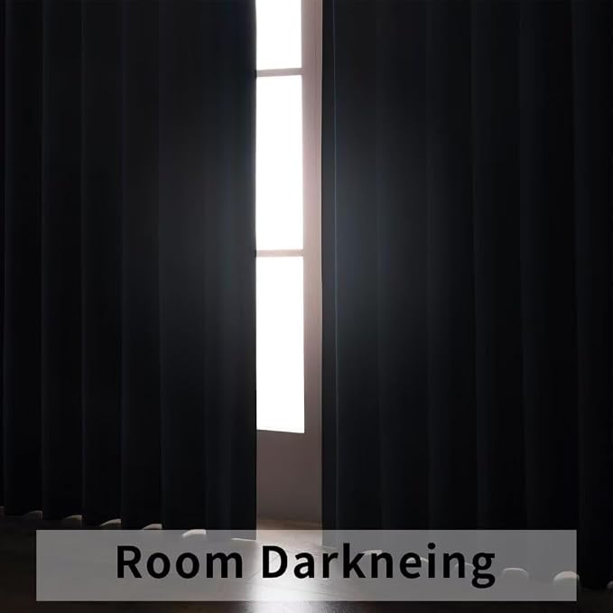 Joydeco Blackout Curtains 96 Inches Long, Thermal Insulated Black Out Curtains - Image 9