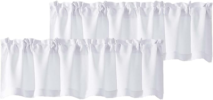 Chyhomenyc White Valances for Window, Light Filtering Short Curtains for by Chyhomenyc