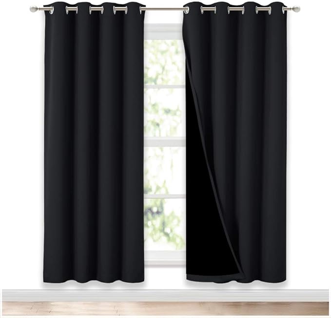 NICETOWN 100% Blackout Window Curtain Panels, Full Light Blocking Drapes by NICETOWN