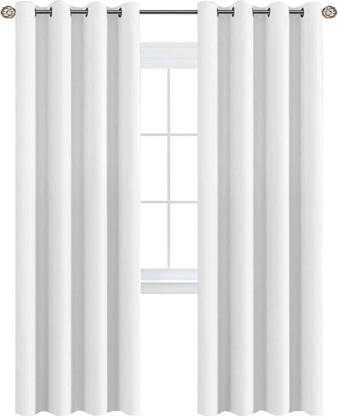 H.VERSAILTEX White Curtains for Living Room Pure White Curtain 96 inches Long by HVERSAILTEX