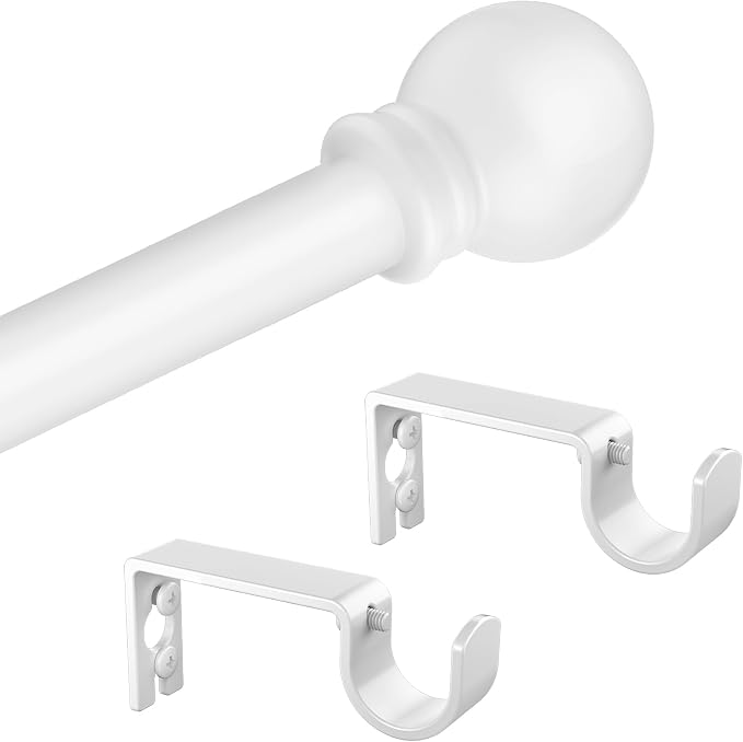 White Curtain Rods for Bedroom by Authandis