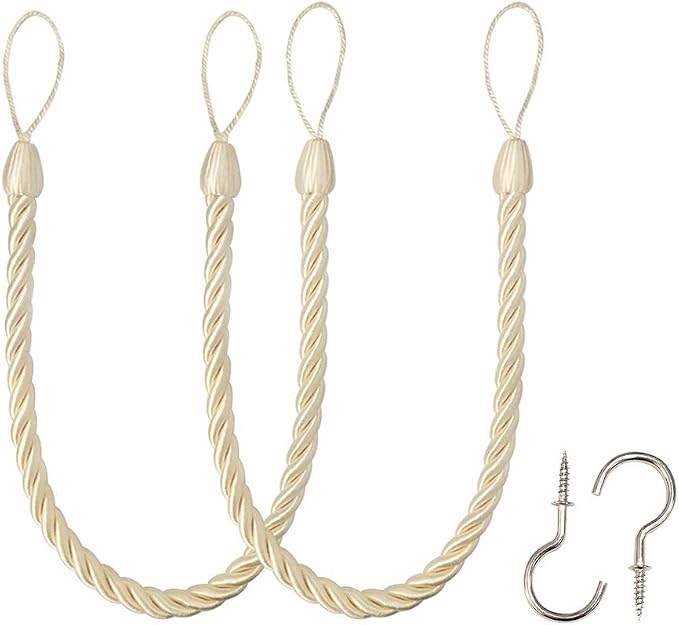 BEL AVENIR Curtain Ropes Tiebacks Tie-Backs, Curtain Handmade Holdbacks by BELAVENIR