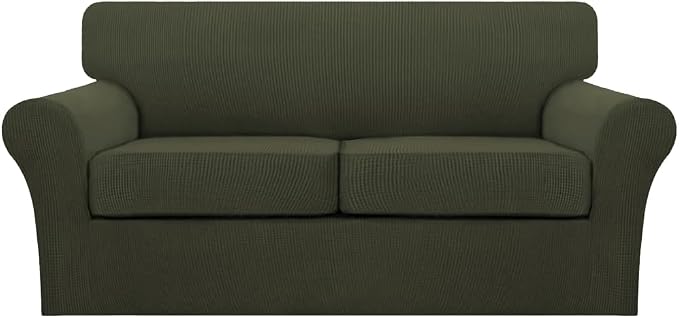 Turquoize 3 Piece Sofa Covers for 2 Cushion Couch Sofa Slipcover Soft Couch by Turquoize