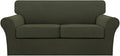 Turquoize 3 Piece Sofa Covers for 2 Cushion Couch Sofa Slipcover Soft Couch by Turquoize