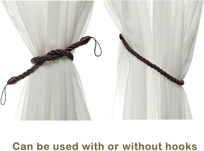 BEL AVENIR Curtain Rope Tiebacks, Drapery Rope Holdbacks - Image 5