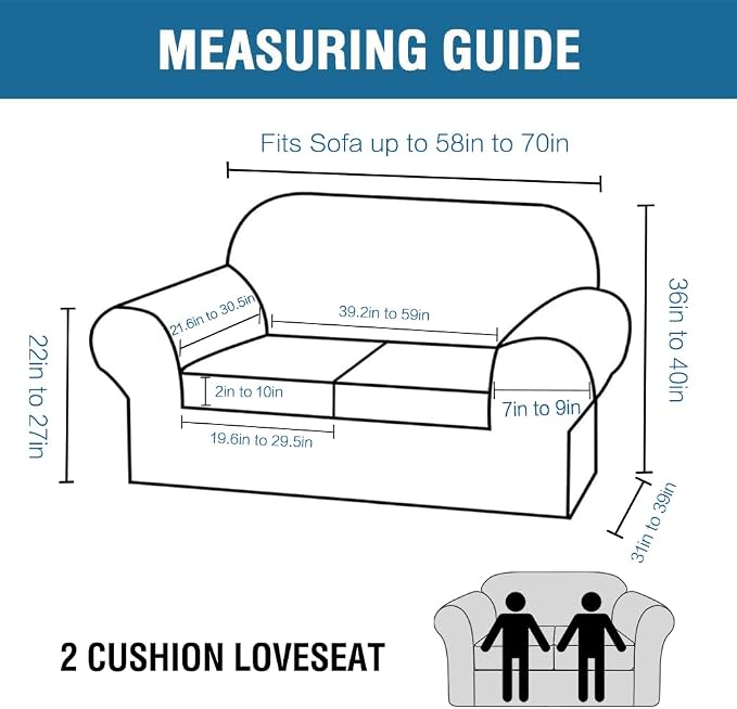 H.VERSAILTEX 3 Piece Stretch Sofa Covers - Image 2