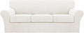 Turquoize 4 Piece Sofa Covers for 3 Cushion Couch Sofa Slipcover Soft Couch by Turquoize