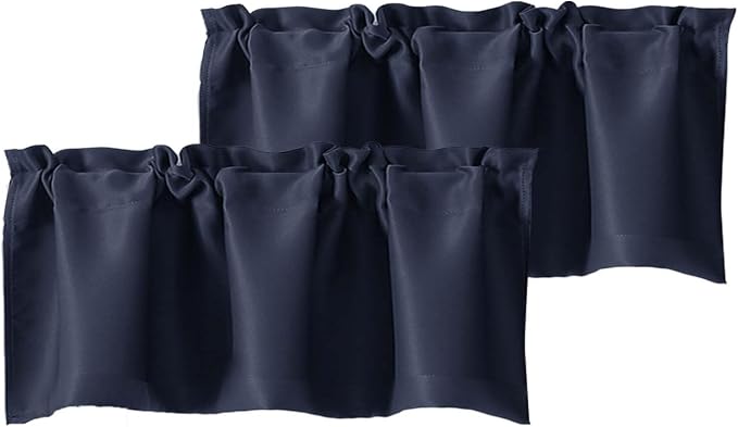 Chyhomenyc Navy Blue Valances for Window, Room Darkening Short Curtains for by Chyhomenyc