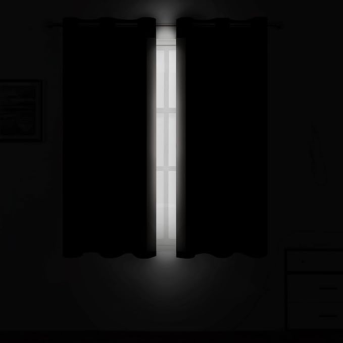 LEMOMO Light Beige Blackout Curtains/52 x 45 Inch Length Kids Curtains/Set of 2 - Image 3