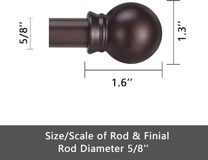 GXOACKJ 2 Pack Brown Curtain Rods - Image 5
