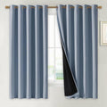 NICETOWN 100% Blackout Lined Curtains, Vintage Blue, 1 Pair, 2 Thick Layers by NICETOWN