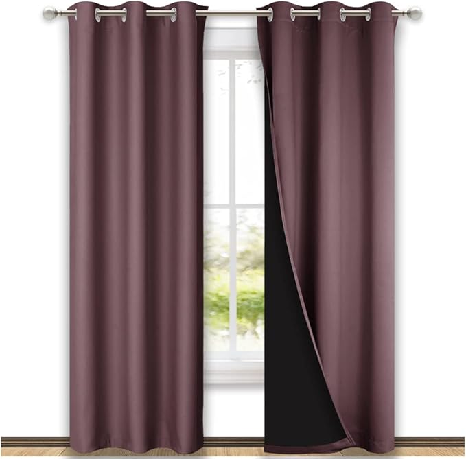 NICETOWN Dry Rose Blackout Curtains 84 inches Long, Full Light Blocking Drapes by NICETOWN