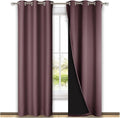 NICETOWN Dry Rose Blackout Curtains 80 inches Long, Full Light Blocking Drapes by NICETOWN
