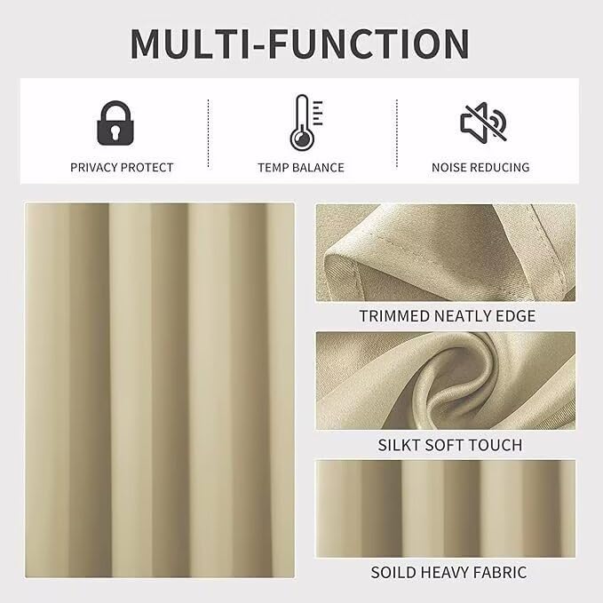Joydeco Blackout Curtains for Bedroom 90 inch Long 2 Panels, Thermal Insulated - Image 4